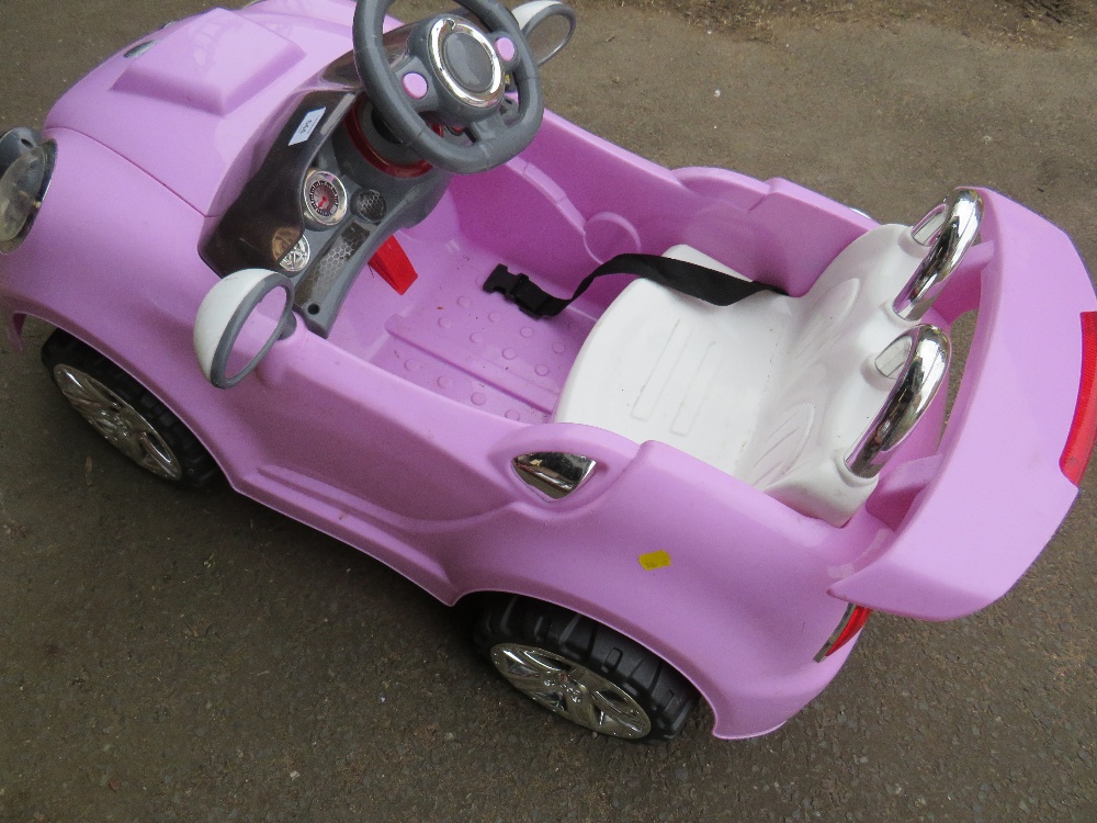 A CHILDS BATTERY RIDE ON CAR LILAC SPORTS MINI - (MISSING CHARGER) - Image 4 of 4