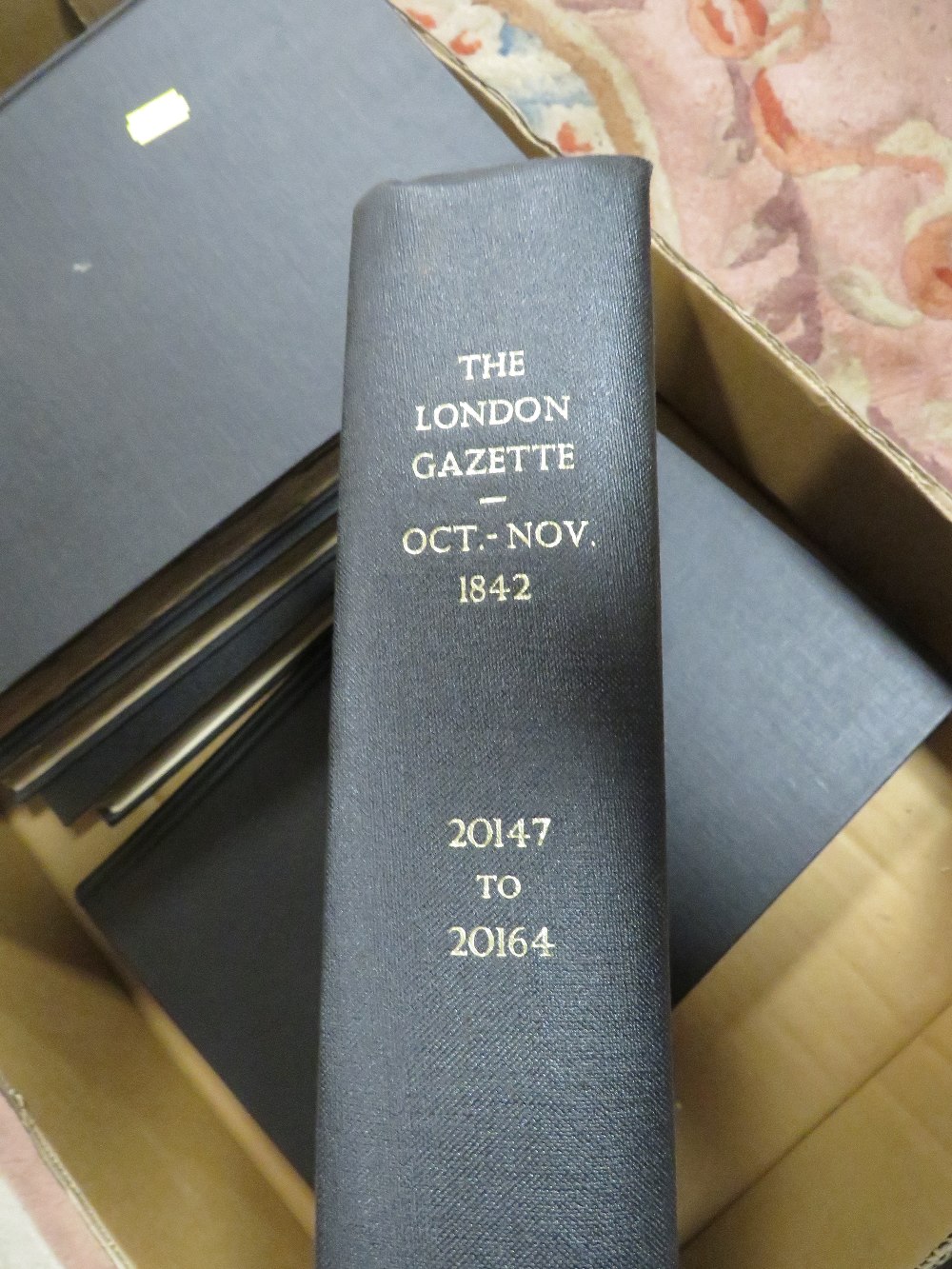 LONDON GAZETTE 1829 AND 1842, FIVE BOUND VOLUMES, ROYAL NAVY BOUNTIES PAID TO THE OFFICERS & CREWS - Image 3 of 7