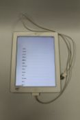 A 16GB WHITE APPLE iPAD WITH CHARGING CABLE - NOT CHECKED