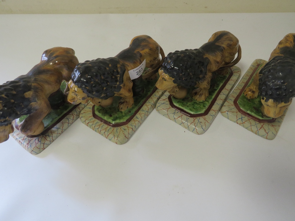 FOUR REPRODUCTION STAFFORDSHIRE STYLE LIONS FIGURES - Image 6 of 6