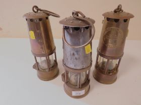 THREE ASSORTED MINERS LANTERNS