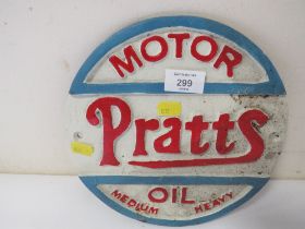 A REPRODUCTION PRATTS OIL CAST PLAQUE