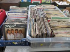 TWO TRAYS OF PICTURE SLEEVES 7" SINGLES TO INCLUDE AHA , WHITNEY HOUSTON ETC