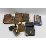 A QUANTITY OF ANTIQUE PHOTOGRAPH ALBUMS AND OTHER ETC