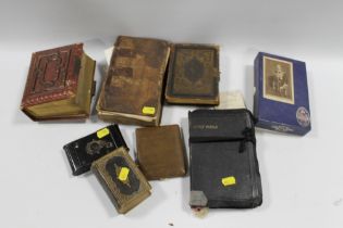 A QUANTITY OF ANTIQUE PHOTOGRAPH ALBUMS AND OTHER ETC