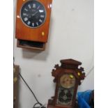 A RETRO USSR WALL MOUNTED CLOCK TOGETHER WITH A MANTLE CLOCK (2)