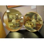 TWO MODERN CIRCULAR MIRRORS