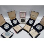 BOXED WEDGWOOD JASPERWARE PLAQUES WITH CERTIFICATES