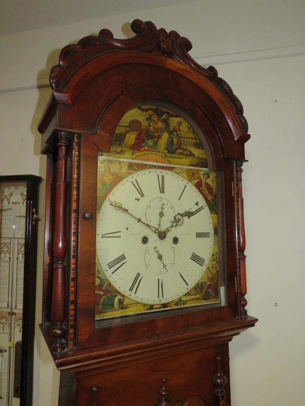 A SCOTTISH 8 DAY LONGCASE CLOCK, the walnut and mahogany case with arched top hood and various - Image 2 of 12