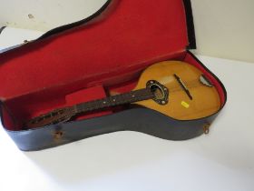A CASED 8 STRING MANDOLIN STYLE INSTRUMENT