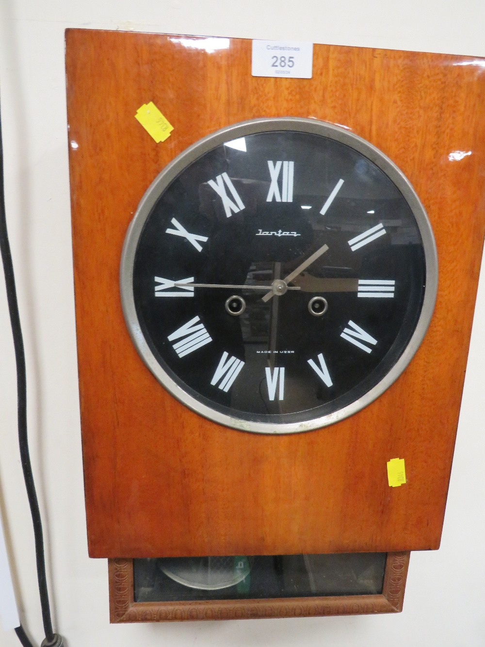 A RETRO USSR WALL MOUNTED CLOCK TOGETHER WITH A MANTLE CLOCK (2) - Image 3 of 6