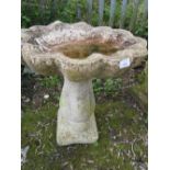 ONE HEAVY CONCRETE GARDEN BIRD BATH