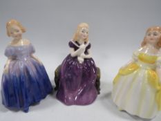 THREE SMALL ROYAL DOULTON FIGURINES TO INCLUDE "AFFECTION"