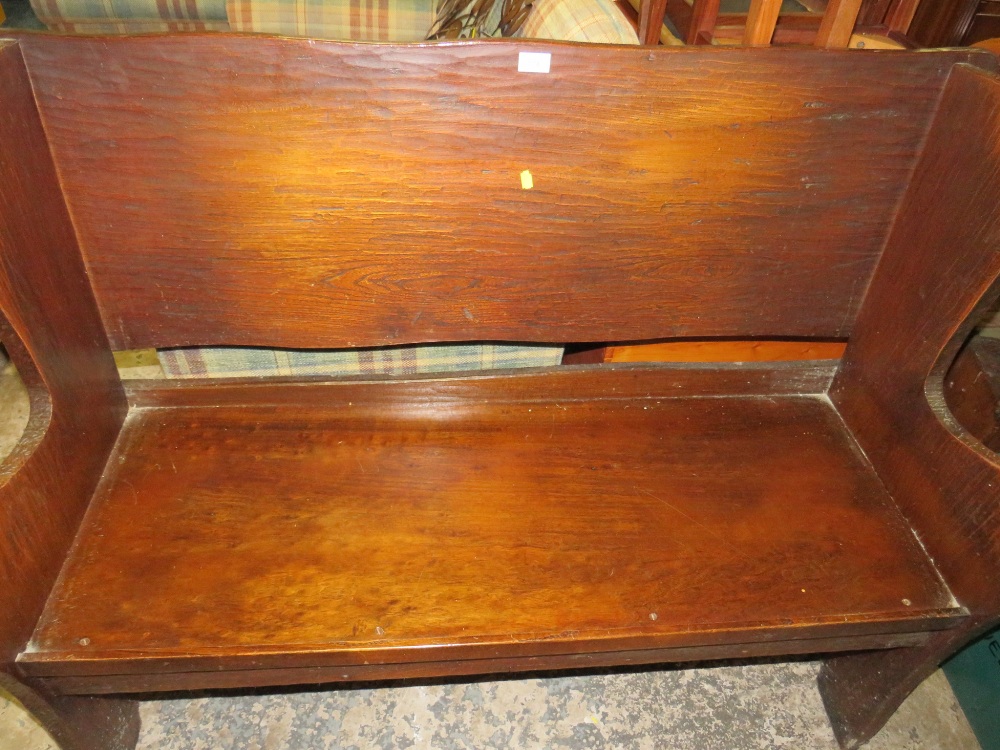 AN UNUSUAL WOODEN BENCH W-130 CM - Image 3 of 3