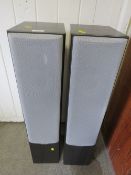 A PAIR OF FLOOR STANDING TANNOY STEREO SPEAKERS MERCURY MX3