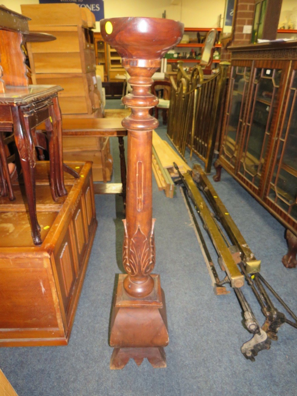 A VINTAGE CARVED WOODEN STAND H- CM