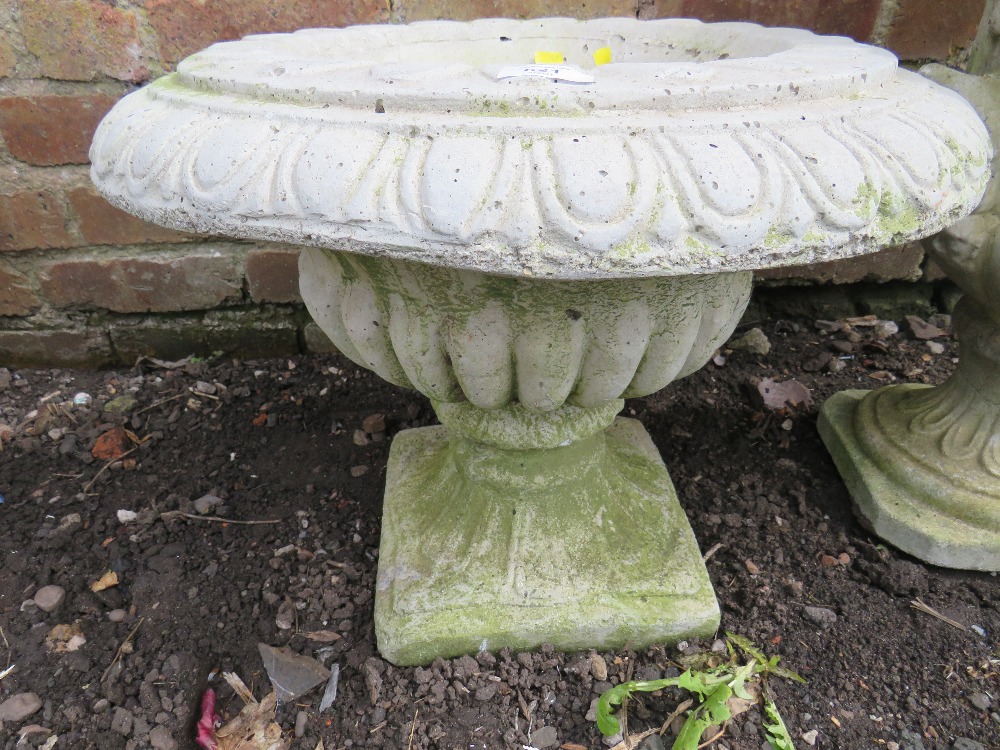 TWO CONCRETE GARDEN PLANTERS - Image 2 of 6