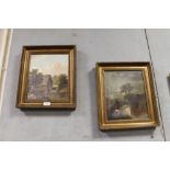 G MORRIS (XIX). A PAIR OF OILS ON CANVAS DEPICTING RIVER SCENES, 30 X 24 CM (2)