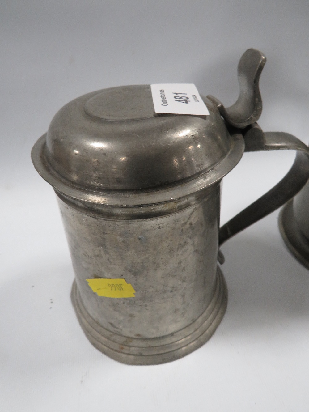 THREE LIDDED PEWTER TANKARDS - Image 2 of 7