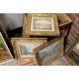 A BOX OF ASSORTED PICTURES TO INCLUDE OILS