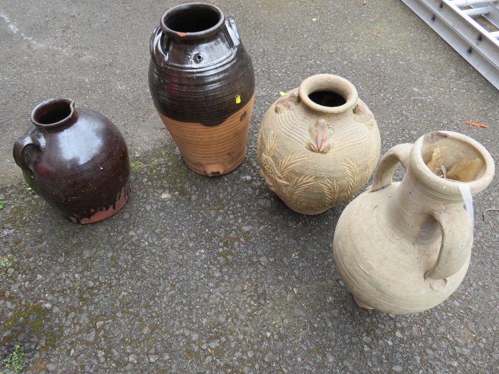 A SELECTION OF FOUR TERRACOTTA GARDEN URNS