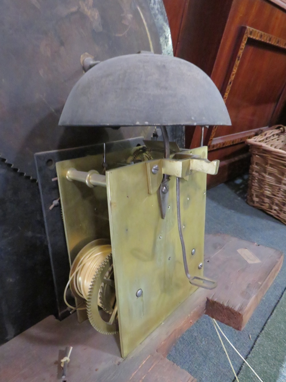 AN ANTIQUE OAK AND MAHOGANY LONGCASE CLOCK WITH MOON ROLLER AND EIGHT DAY MOVEMENT BY MORRELL OF - Image 9 of 10