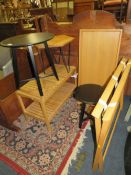 THREE MODERN OCCASIONAL TABLES, DUMB WAITER TRAY WITH STAND AND TABLE (5)