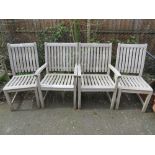 FOUR HARDWOOD GARDEN CHAIRS MADE BY THE INDIAN OCEAN TRADING COMPANY
