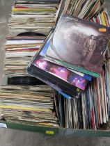 A TRAY OF 7" SINGLES TO INCLUDE MEATLOAF, BILLY OCEAN, JIMMY NAIL ETC