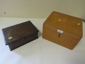 TWO VINTAGE WOODEN BOXES