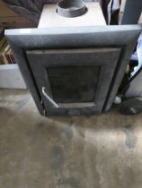 A CAST IRON LOG BURNER FIRE