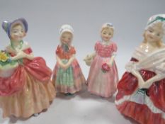 FOUR SMALL ROYAL DOULTON FIGURINES TO INCLUDE "CISSIE"
