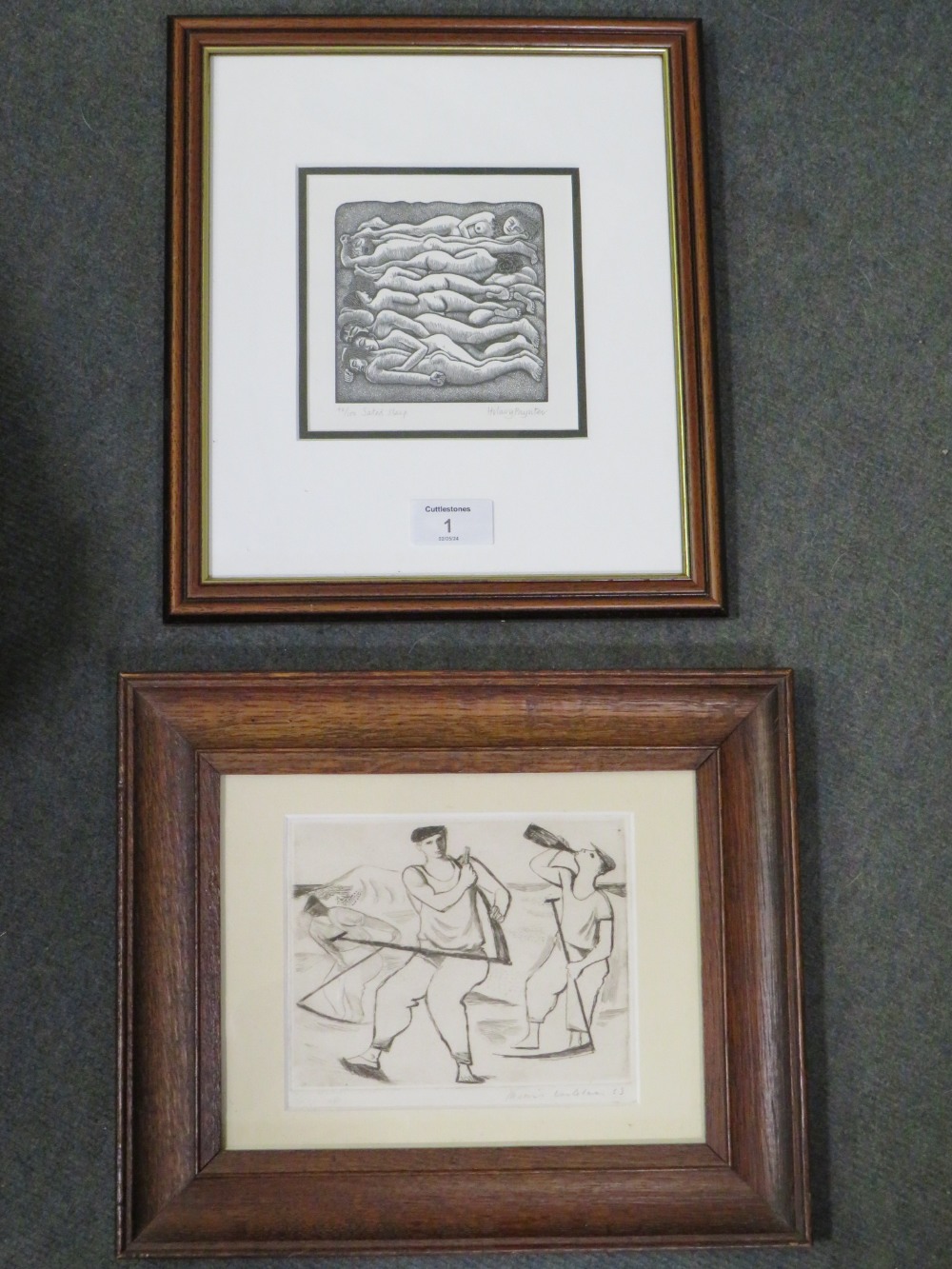 HILARY PAYNTER (1943). 'SATED SLEEP', FRAMED TOGETHER WITH ANOTHER FRAMED EXAMPLE (2)