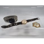 A RECORD 9CT WRIST WATCH TOGETHER TWO OTHERS A/F