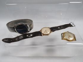 A RECORD 9CT WRIST WATCH TOGETHER TWO OTHERS A/F