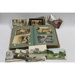 POST CARD ALBUM AND LOOSE CARDS EDWARDIAN