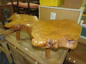 A VINTAGE 'TREE TRUNK' COFFEE TABLE H-35 W-120 CM