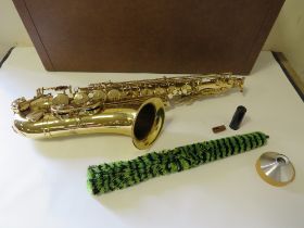 A CASED ARTEMIS SAXOPHONE( MISSING MOUTH PIECE SECTION )