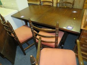 A 'YOUNGER & SONS' DINING TABLE AND SIX CHAIRS