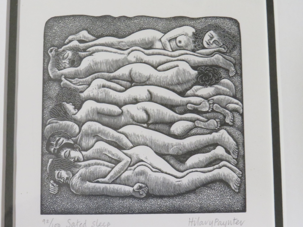 HILARY PAYNTER (1943). 'SATED SLEEP', FRAMED TOGETHER WITH ANOTHER FRAMED EXAMPLE (2) - Image 2 of 3