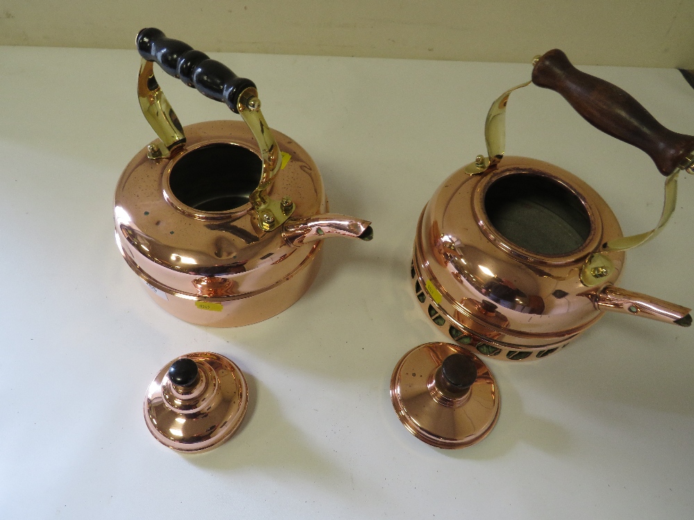 TWO COPPER AND BRASS KETTLES - Image 4 of 4