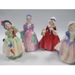 FOUR SMALL ROYAL DOULTON FIGURINES TO INCLUDE "BABIE"