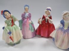 FOUR SMALL ROYAL DOULTON FIGURINES TO INCLUDE "BABIE"