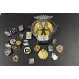 VINTAGE AA BADGE, SMALL COLLECTION OF PIN BADGES - MOSTLY VINTAGE BUTLIN'S EXAMPLES, together with a