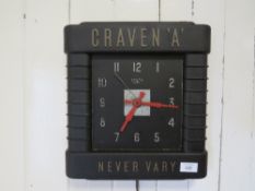 A VINTAGE CRAVEN A SMITH SECTRIC NEVER VARY ELECTRIC ADVERTISING WALL CLOCK (UNCHECKED)