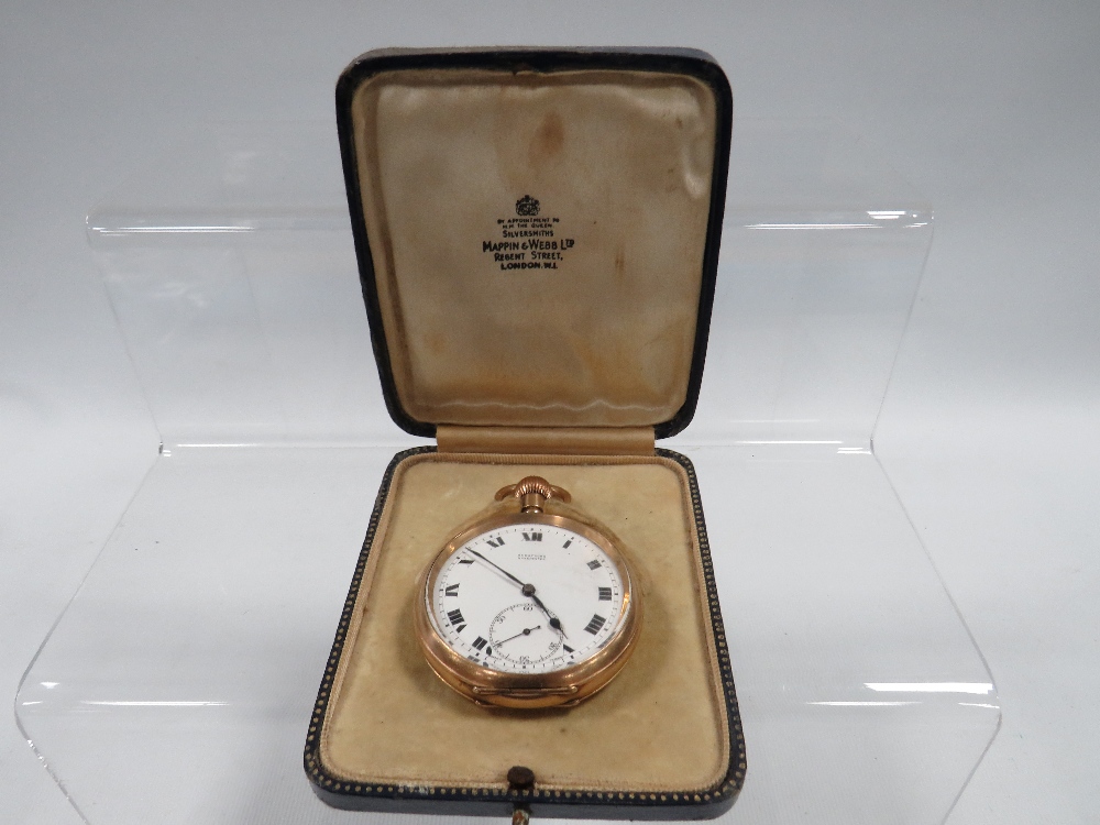 AN ANTIQUE GENTS POCKET WATCH BY ROLEX - THE ROLLED GOLD DENNISON CASE MARKED 10CT TO WHERE 20 YEARS - Image 2 of 4
