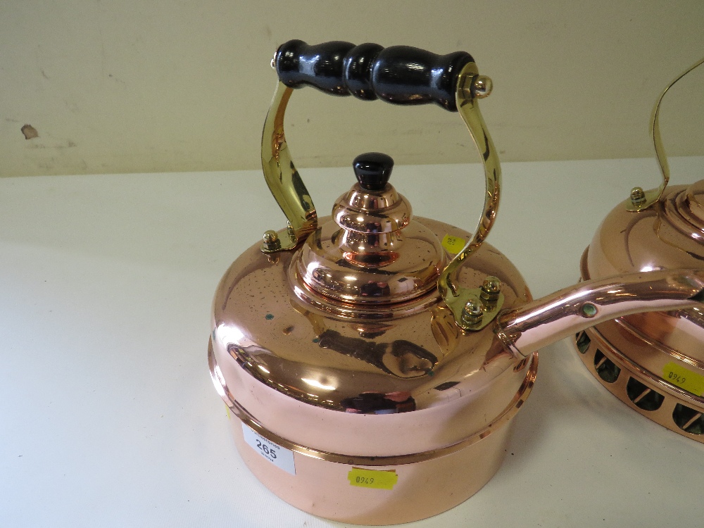 TWO COPPER AND BRASS KETTLES - Image 2 of 4