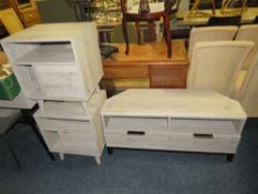 A PAIR OF MODERN BEDSIDE CABINETS AND MEDIA CABINET 93)