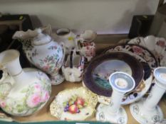 A TRAY OF ASSORTED CERAMICS TO INCLUDE MANDALAY, AYNSLEY, SPODE ETC