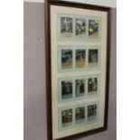 EIGHT FRAMED SETS OF NUMEROUS VINTAGE CARDS